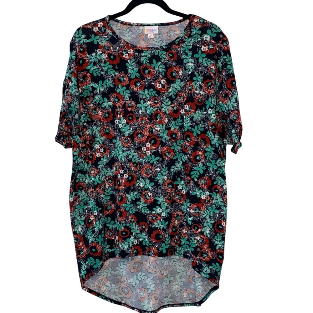 Lularoe Irma Top XS Floral High Low Tunic Buttery‎ Soft Stretch
